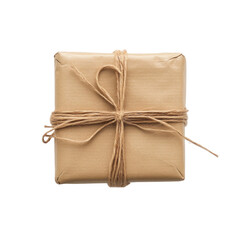 Square package tied with twine