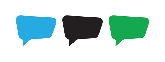 Colorful Flat Speech Bubble Icons Set. Vector illustration