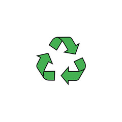 Recycling arrows in green circle