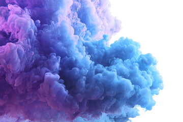 Fototapeta premium a cloud of blue and purple smoke is in the air
