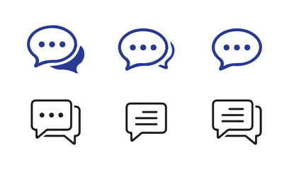 chat message icon set, Chat speech bubble, Social media message. Vector illustration eps 10