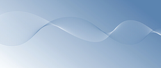 Abstract wave lines in blue gradient on minimalist background. Futuristic and dynamic look, perfect for tech, digital, and modern design projects.