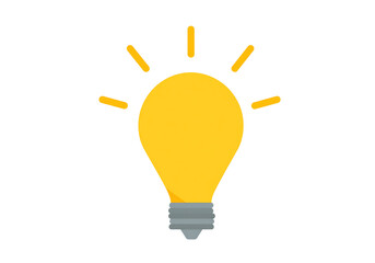 Bright yellow lightbulb idea innovation concept design, On Transparent Background