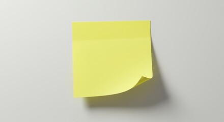 Yellow sticky note on white background