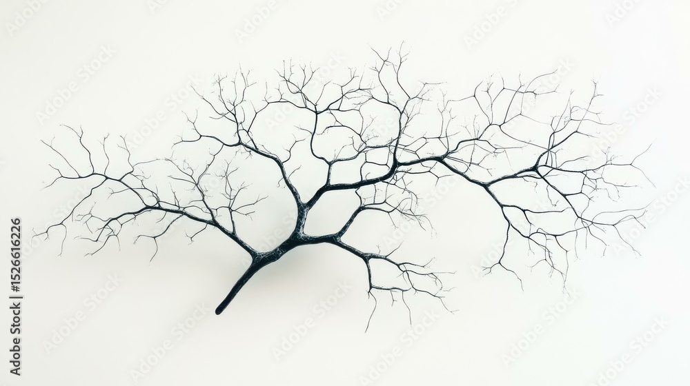 Poster serene tree branch against light background in nature