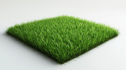 green grass on white background