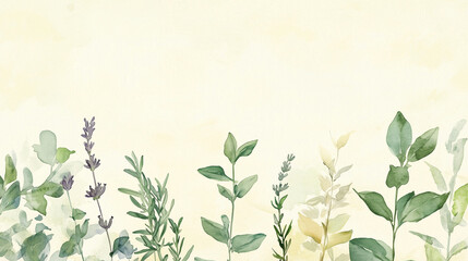 floral background with green leaves watercolour background