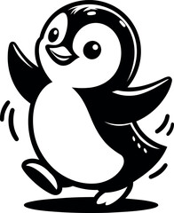 Happy Cartoon Penguin Dancing