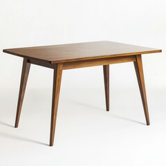 Rectangular wooden table with four legs in minimalist studio