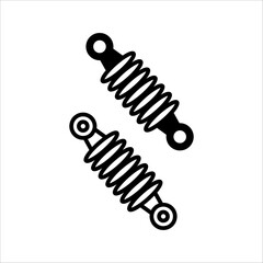 Line art design of a shock absorber. Hand drawn vector illustration shock breaker flat icon set. Outline vector doodle illustration. isolated on a white background.