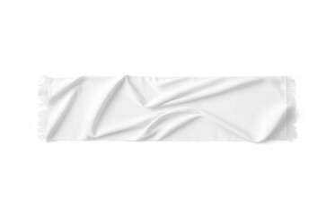 Blank white silk scarf mockup with fringe, isolated, ai generated