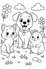 Coloring page for children. Beautiful illustration for coloring book.