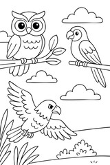 Coloring page for children. Beautiful illustration for coloring book.