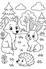 Coloring page for children. Beautiful illustration for coloring book.