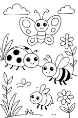 Coloring page for children. Beautiful illustration for coloring book.