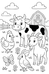 Coloring page for children. Beautiful illustration for coloring book.