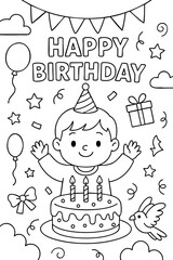 Coloring page for children. Beautiful illustration for coloring book.