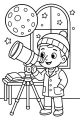 Coloring page for children. Beautiful illustration for coloring book.