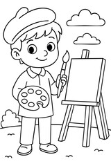Coloring page for children. Beautiful illustration for coloring book.