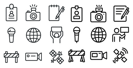 Creative media and communication icons for digital design projects