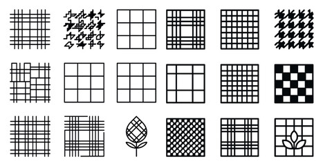 Fototapeta premium Diverse collection of geometric patterns and designs for creative projects