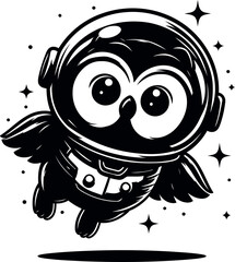 Astronaut Owl Soaring Through Space