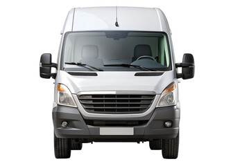 white logistic van front view with headlights