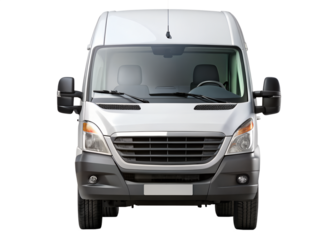 white logistic van front view with headlights
