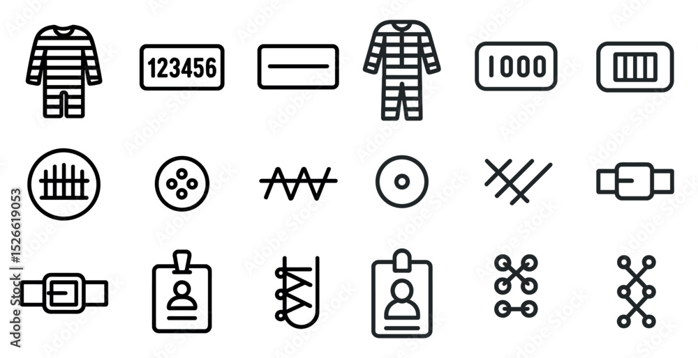 Poster prison and security icons for identification and design projects
