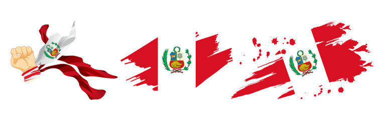 Vector illustration of Peru flag composition on transparent background