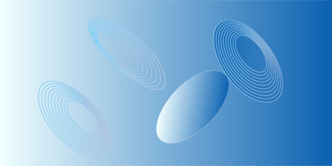 Gradient abstract background with circular line patterns. Vector illustration.