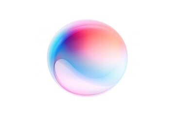 Abstract vibrant blurry Gradient Energy bubble sphere white background lightweight.