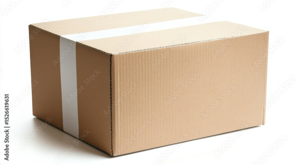 Poster cardboard box on white background in studio setting