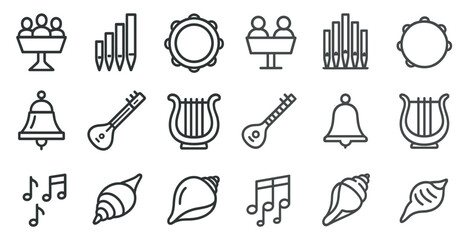 Fototapeta premium Musical instrument icons set for graphic and web design projects