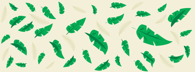 Summer pattern of Seamless Tropical Leaf and Flower Pattern Backgrounds