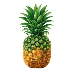 Fototapeta premium A vibrant ripe pineapple isolated transparent background perfect for tropical designs and food