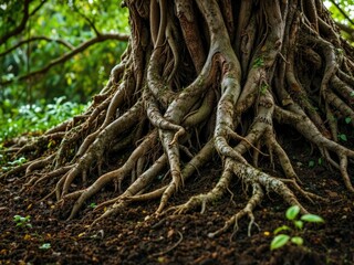 Ancient Roots Anchoring Lush Landscape