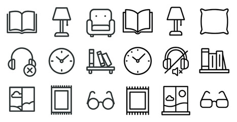 Cozy home icon set for interior design and comfort concepts