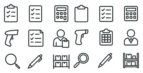 Business and office icons set for productivity and organization concepts