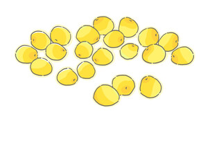 たくさんの完熟梅のイラスト