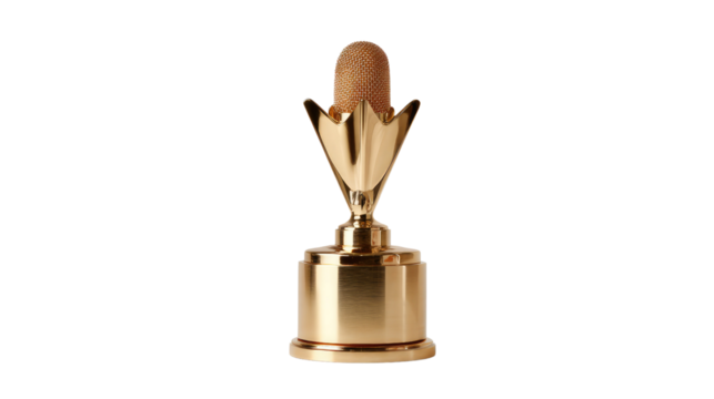 Golden Trophy: A close-up shot of an exquisite golden trophy, radiating prestige and accomplishment, evoking a sense of triumph, accolades, and exceptional achievement. 