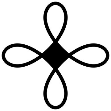 Hypotrochoid. Outlined stroke vector icon with black-filled details.