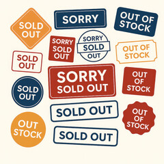 Sold out, sale, label, icon, discount, sign, sticker, price, vector,