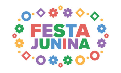 Festa Junina in Brazil. Brazilian festival. Happy holiday. Brazil flag. Carnival and parade. Summer fun party. Vector illustration
