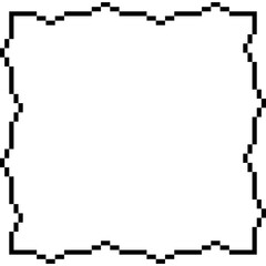 Wavy pixel frame with jagged edges, abstract design