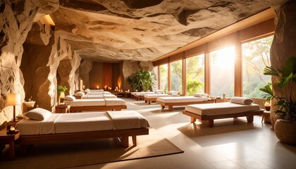 Relaxation retreat cave spa sanctuary tranquil oasis wellness 
