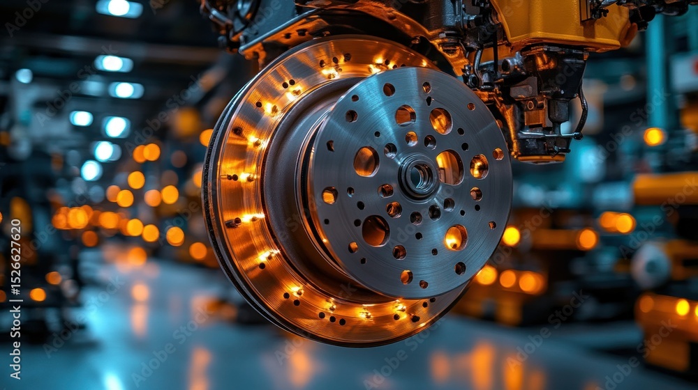 Poster automated brake rotor assembly in a factory