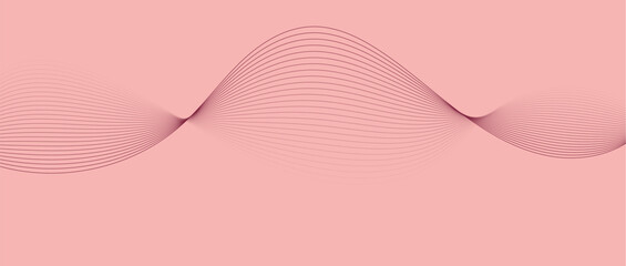 Abstract wave lines in maroon-cream gradient on minimalist background. Futuristic and dynamic look, perfect for tech, digital, and modern design projects.