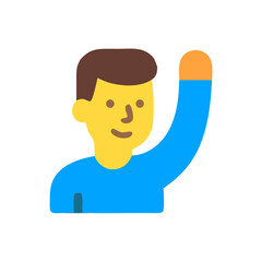 Person Raising Hand Icon. Vector.