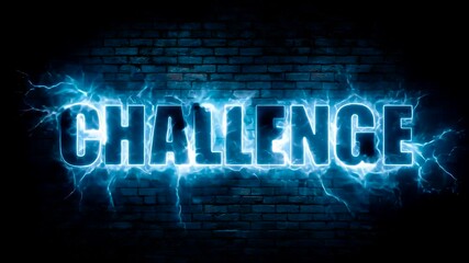 Blue Lightning Word Challenge Graphic - Powered by Adobe